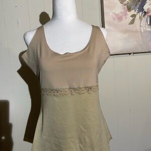 SPANX Tan Lace Trim Tank Top